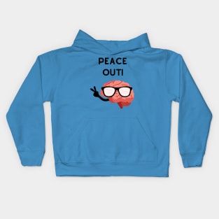 Brain Man says Peace Out! Kids Hoodie